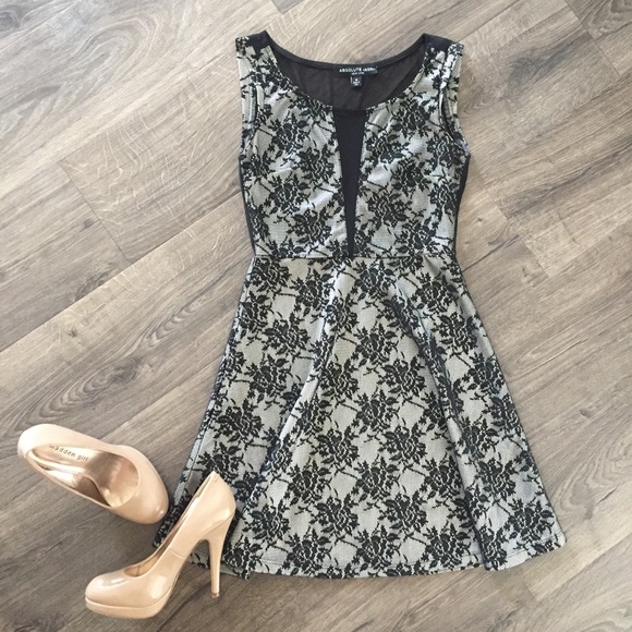 Absolute Angel Dresses & Skirts - Black lace dress w/ sheer mesh v-neck and back.